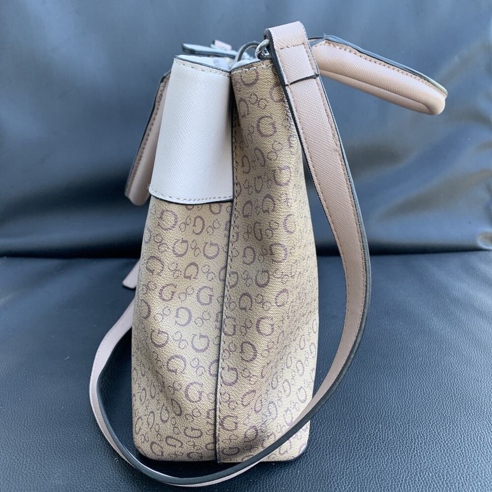 Guess Logo Bag Beige And Brown - Picture 9 of 12